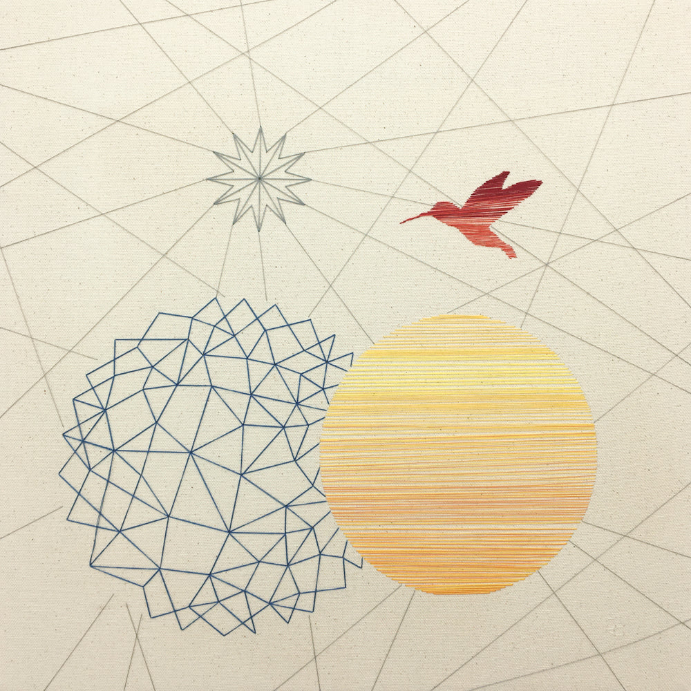 Interplanetary Hummingbird with Sun and Star
