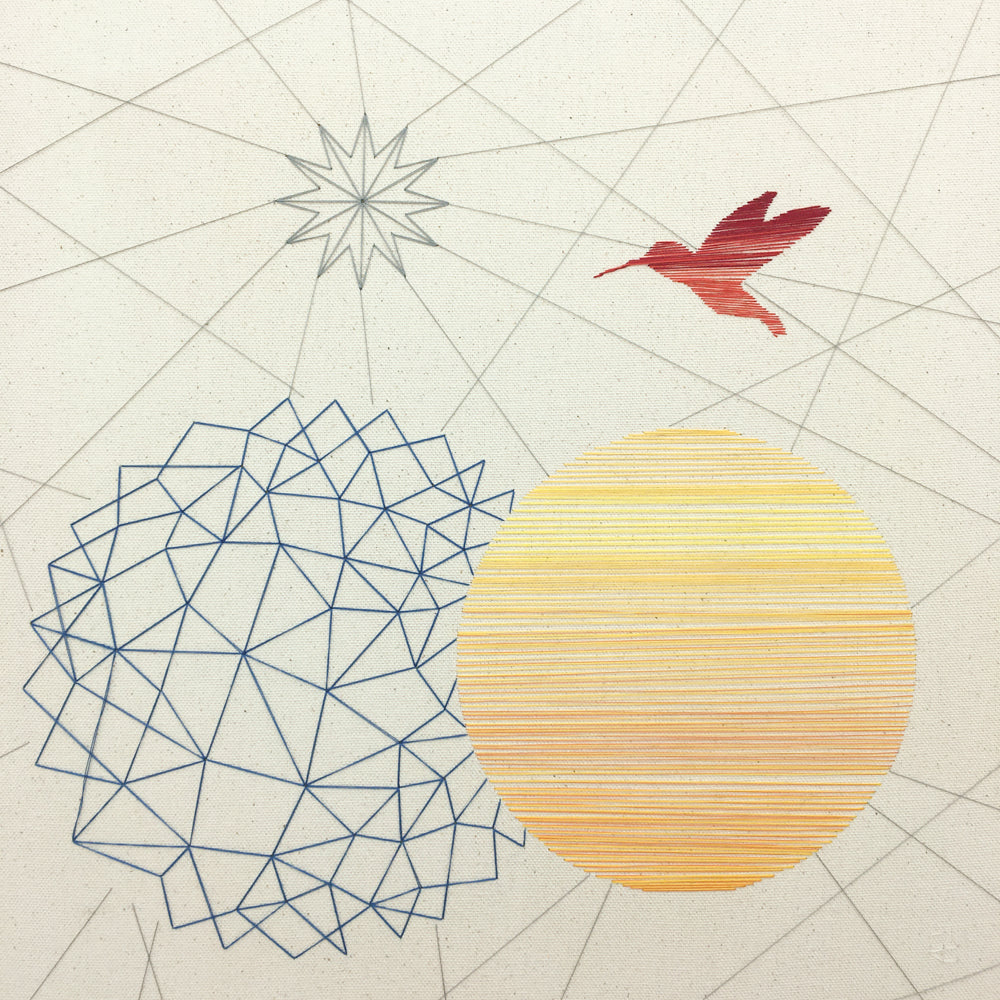 Interplanetary Hummingbird with Sun and Star